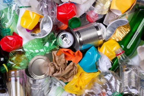 Commercial waste being sorted for recycling