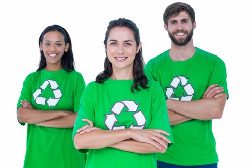 Recycling bins for different waste types in Palmersgreen